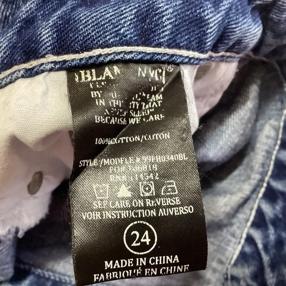 Blank NYC Two-Tone Asymmetrical Wrap Skirt Blue White 24 (00, XXS) - Picture 8 of 9